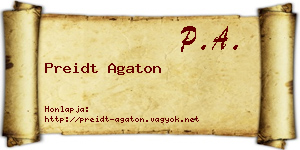 Preidt Agaton névjegykártya